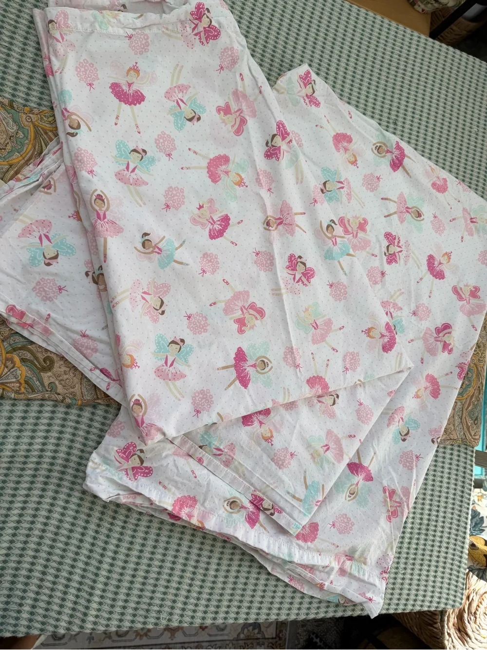 Pottery Barn Kids Ballerina Fairies Twin Flat Sheet & Pillowcase